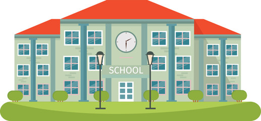 School Building Illustration