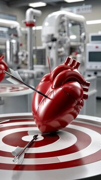 Heart dissection demonstrates surgical techniques in a laboratory setting with advanced equipment and training tools