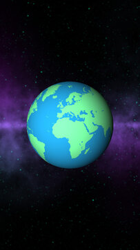 Earth 2D Rotating Animation Background Vertical