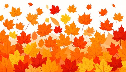 Fototapeta premium Autumn leaves falling on white background