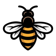 bee flying vector illustration, Bumblebee simple icon. Cute bee flying. Honeybee animal insect logo concept. Vector art illustration for eco eco-friendly or organic food brand.