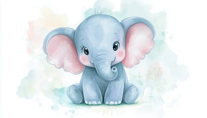 Adorable Baby Elephant Design For Baby Shower Invitation Featuring A Sweet Baby Elephant Print. Perfect For An Adorable Celebration!
