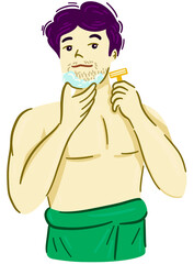Man shaving Beard