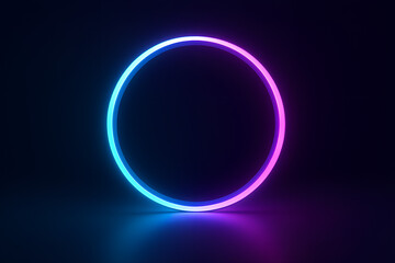 Neon Circle Glow Abstract Dark Background Design for Modern Futuristic Look Aesthetically Pleasing and Visually Striking Wallpaper Design