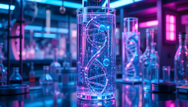 DNA Molecule in Laboratory - Powered by Adobe