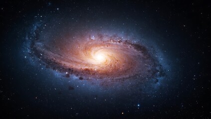 Fototapeta premium Spiral galaxy with stars and nebula in deep space, cosmos concept