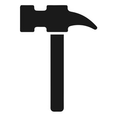 Black silhouette of a claw hammer on a white background