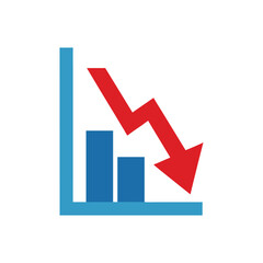 Fototapeta premium A colorful decrease diagram icon vector illustration