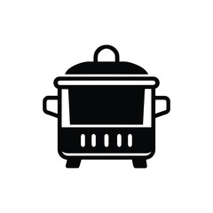 A electric food steamer silhouette vector illustration
