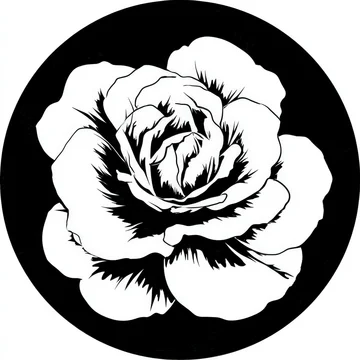 Gobo texture shadows elegant rose flower in bold contrast