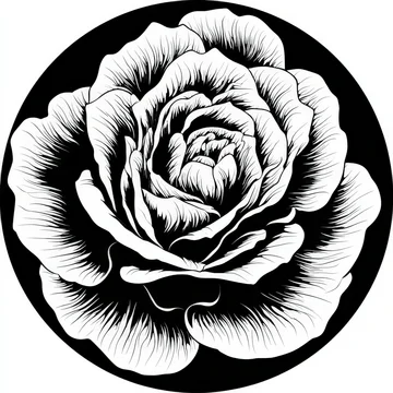 Gobo texture shadows blooming rose with delicate petals