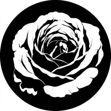 Gobo texture shadows rose silhouette with layered petals