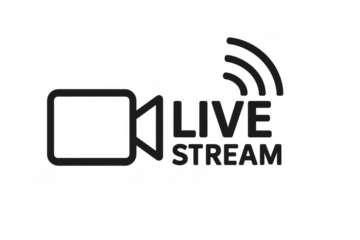 Live stream symbol showing live broadcasting or online streaming