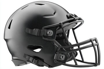 Fototapeta premium Black American football helmet design featuring a sleek, modern appearance ideal for both training and competitive play in various weather conditions