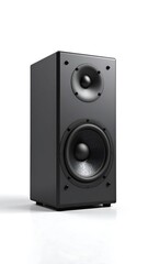 Obraz premium Black speaker, front view, studio quality