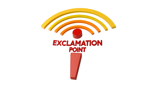 3D Exclamation Point Wifi Signal Design Alert Important