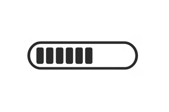 Loading bar progress indicator showing percentage completion on transparent background
