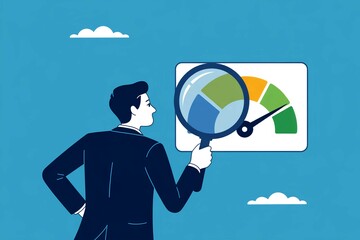 Analyzing performance with magnifying glass business review