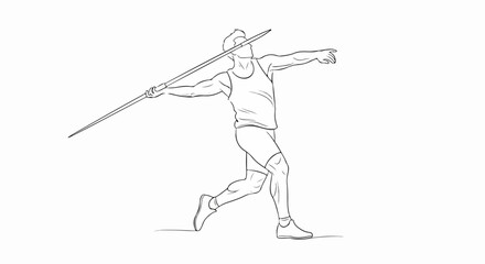 Athlete in Action Throwing a Javelin