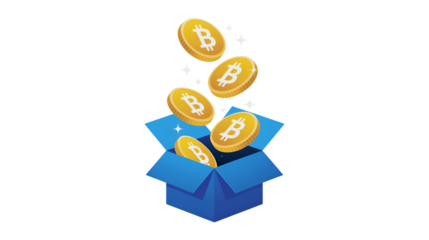 Bitcoin Surprise Gift Box Crypto Wealth Digital Currency