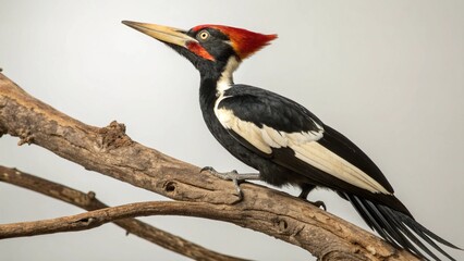 Ivory-billed woodpecker on studio background