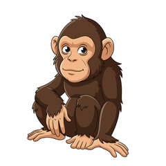 Fototapeta premium Ape cartoon character isolated on a white background