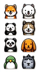 Cute cartoon animal characters in bright colors offering a delightful variety of pets and wildlife