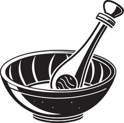 mortar and pestle vector