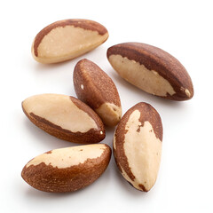 Obraz premium Fresh Brazil nuts, smooth and glossy with rich brown shells.