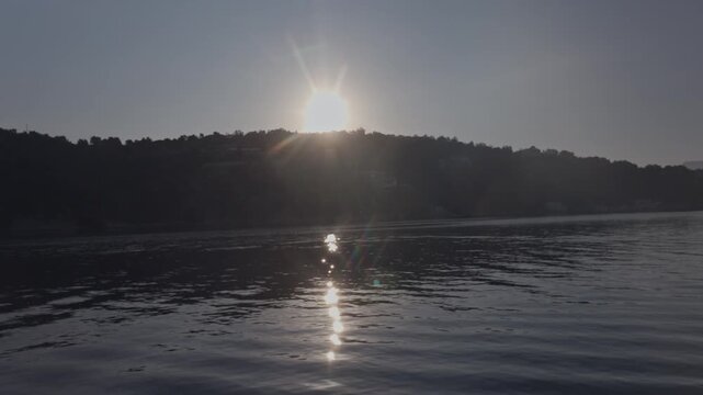 view from yacht in lefkada, greece