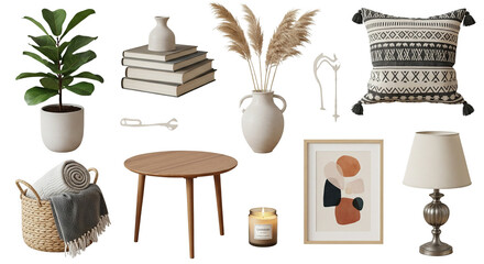 Home decor items png cut out set	
