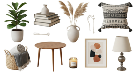 Home decor items png cut out set	
