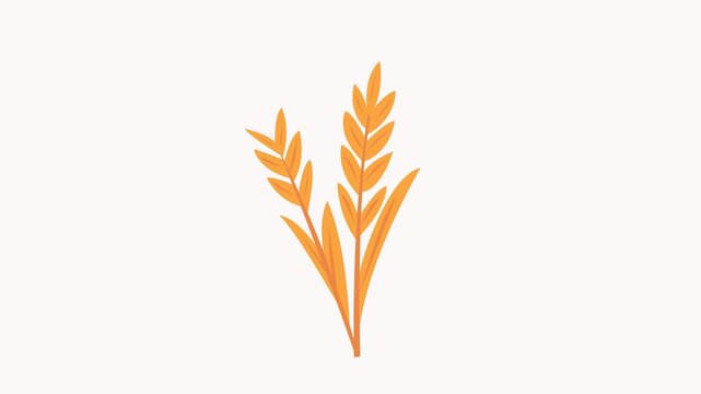Animated Wheat Sheaf Minimalist vector illustration of golden wheat stalks, symbolizing harvest, farming, and agriculture, perfect for seasonal or nature-themed designs.