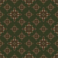 Seamless traditional ikat pattern in geometric and tribal-inspired design. Ideal for textiles, wallpapers, and ethnic-themed projects.