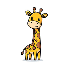 giraffe cartoon character isolated on a white background
