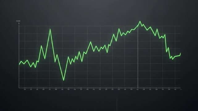 Graph showing data trends over time with fluctuations and growth