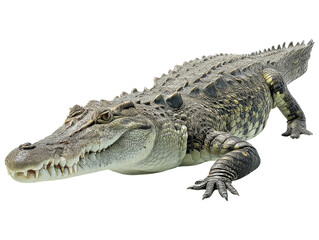 Realistic crocodile depiction on transparent background