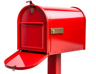 red mailbox with a letter