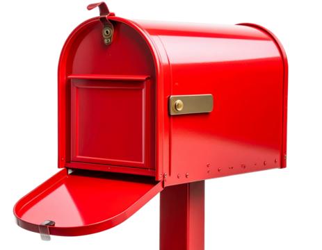 red mailbox with a letter