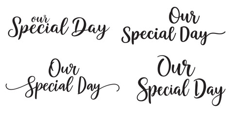 Elegant Wedding Invitation Lettering Art Featuring Our Special Day Calligraphy in a Variety of Stylish Script Designs