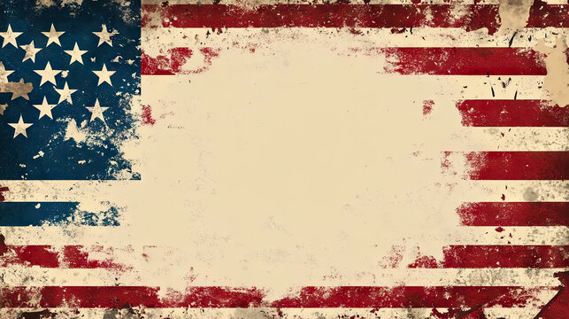 Distressed American Flag Background with Texture for Patriotic Designs for Constitution Day, Patriot Day - Powered by Adobe