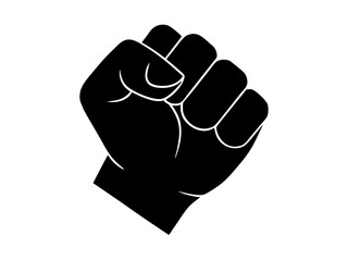 Fist silhouette vector, sign of power, strength icon