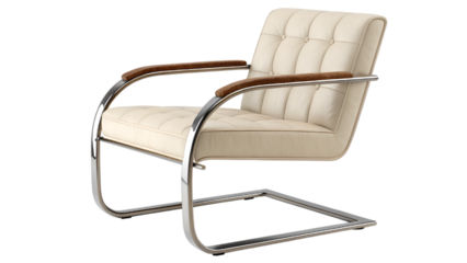 cantilever white color office chair isolated on transparent background