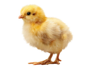 Fototapeta premium Fluffy yellow chick on transparent background