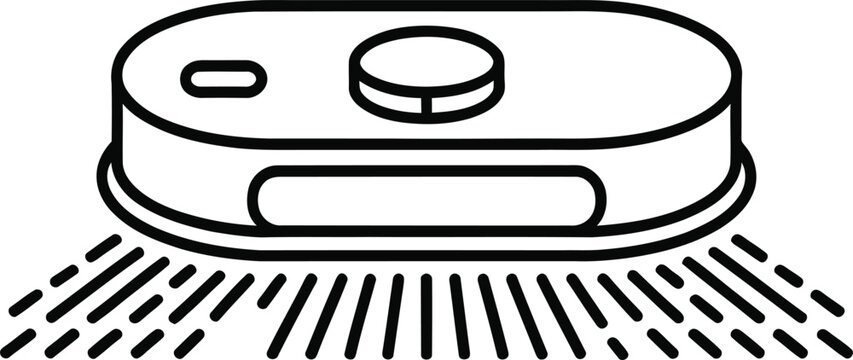 black robot vacuum cleaner cleaning floor clip art preview