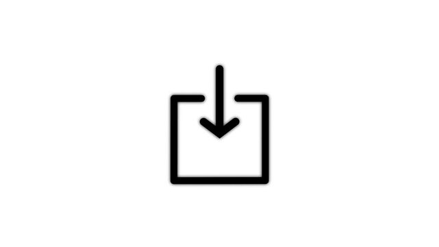 icon download, import icon, symbols. file document import icon