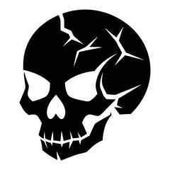 skull on black background
