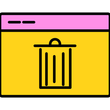 Web Browser Tool dustbin flat icon design