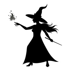 witch with a broom