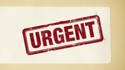 A bright red and white sign with 'Urgent' text on a plain background, ideal for highlighting important messages or notifications